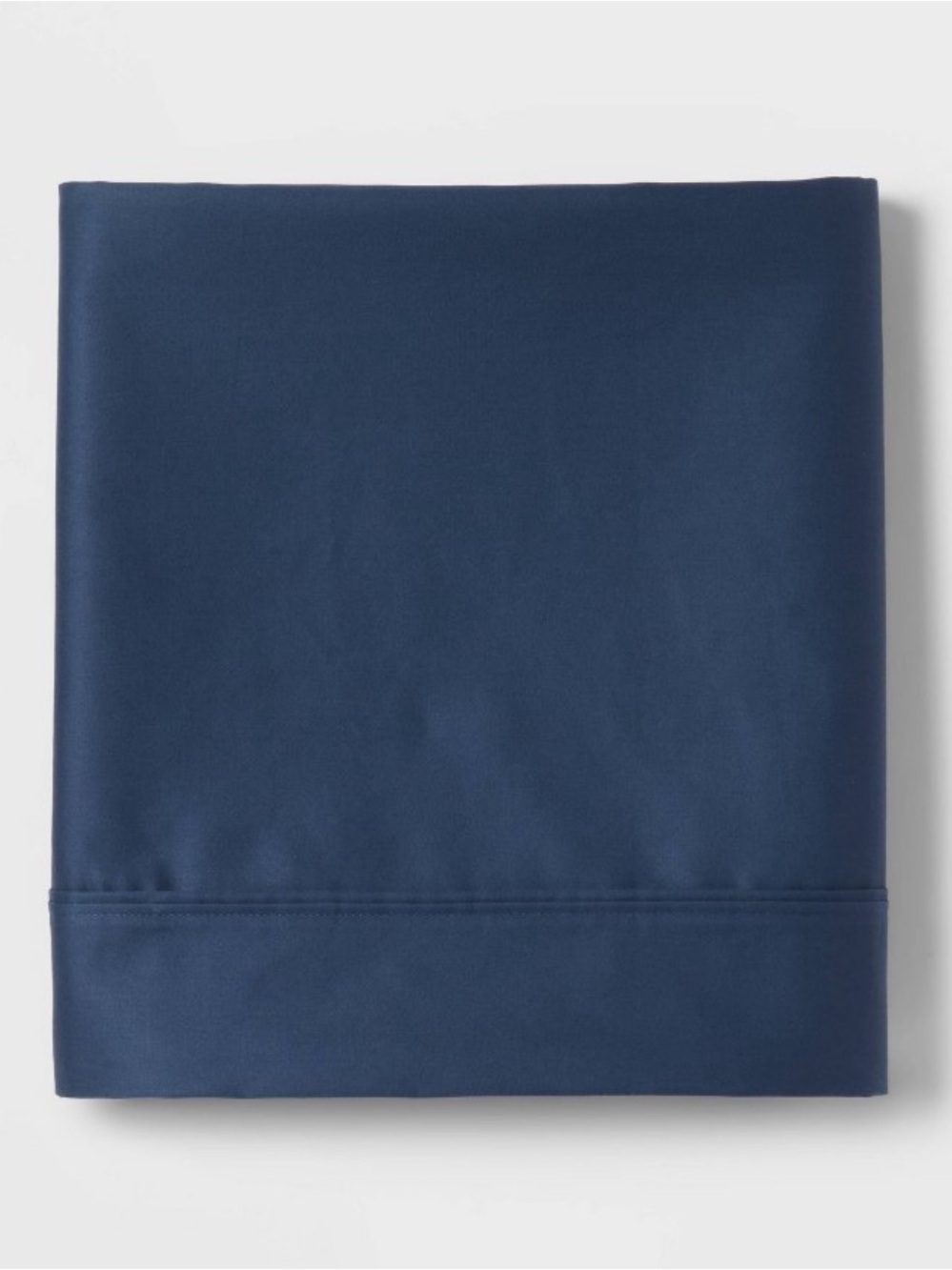 NEW 2 Threshold 400 TC Navy Blue Cotton Sateen Performance Flat Sheets, King